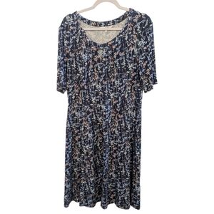 Brora Blue Floral Stretch Dress. Size 16